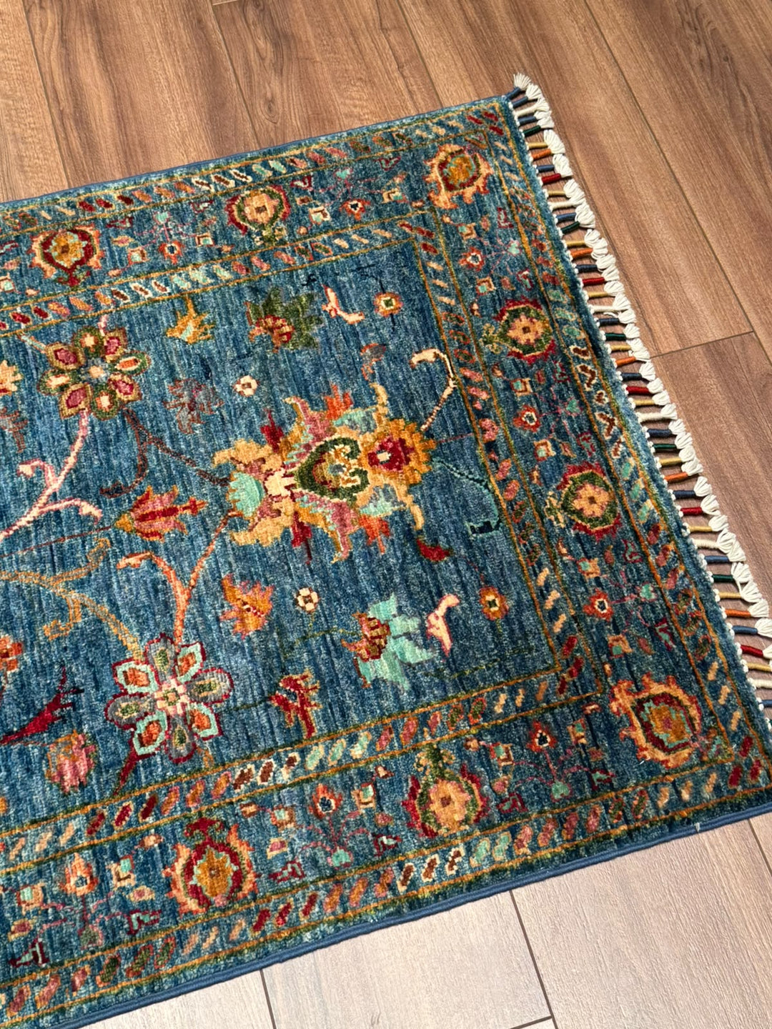 Sultani Binbirgece Yolluk Orijinal El Dokuması Lacivert Kök Boya Yün Halı 0.76x283 2.15 Metrekare - 3x10 ft
