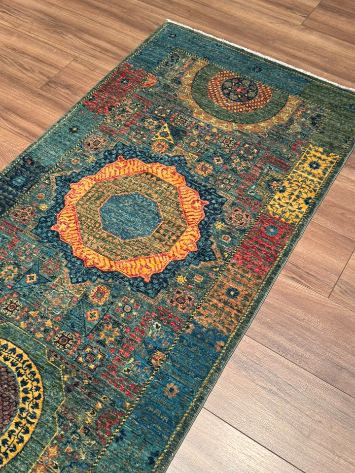Memlük 50x50 Orijinal El Dokuması Yolluk Multi Kök Boya Yün Halı 0.80x397 3.18 Metrekare - 3x13 ft