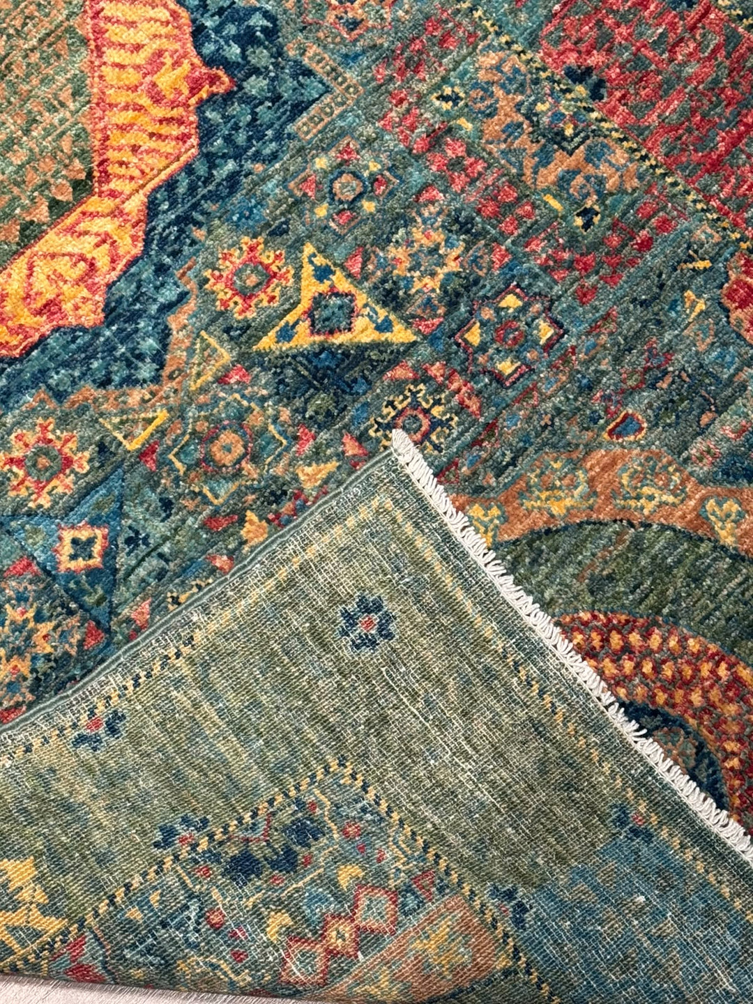 Memlük 50x50 Orijinal El Dokuması Yolluk Multi Kök Boya Yün Halı 0.80x397 3.18 Metrekare - 3x13 ft