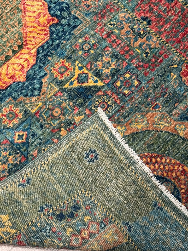 Memlük 50x50 Orijinal El Dokuması Yolluk Multi Kök Boya Yün Halı 0.80x397 3.18 Metrekare - 3x13 ft