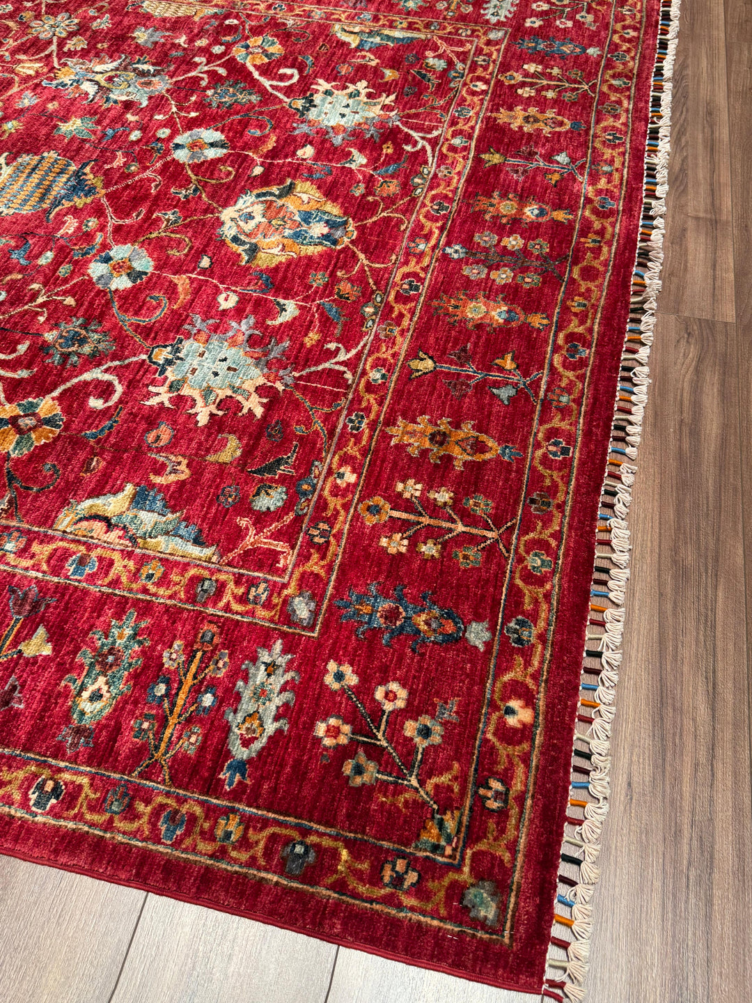 Sultani Binbirgece Orijinal El Dokuması Kırmızı Kök Boya Yün Halı 204x298 6.08 Metrekare - 7x10 ft