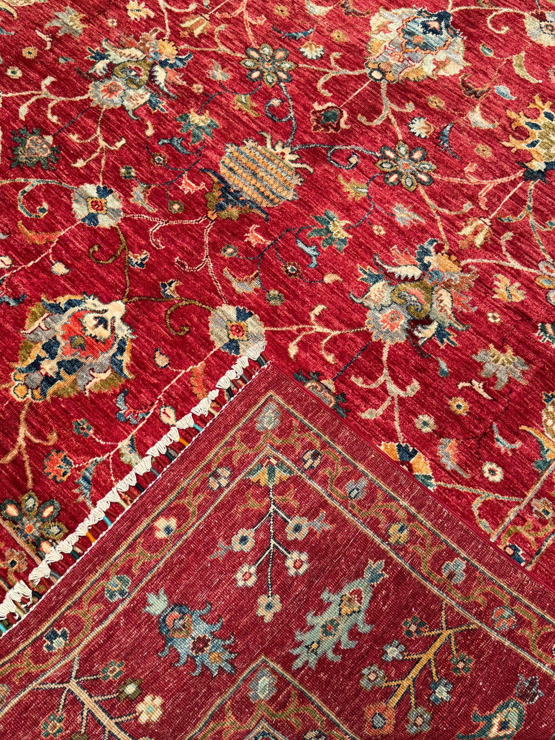 Sultani Binbirgece Orijinal El Dokuması Kırmızı Kök Boya Yün Halı 214x291 6.23 Metrekare - 7x10 ft
