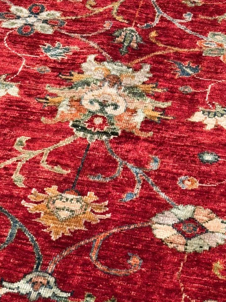 Sultani Binbirgece Orijinal El Dokuması Kırmızı Kök Boya Yün Halı 214x301 6.44 Metrekare - 7x10 ft