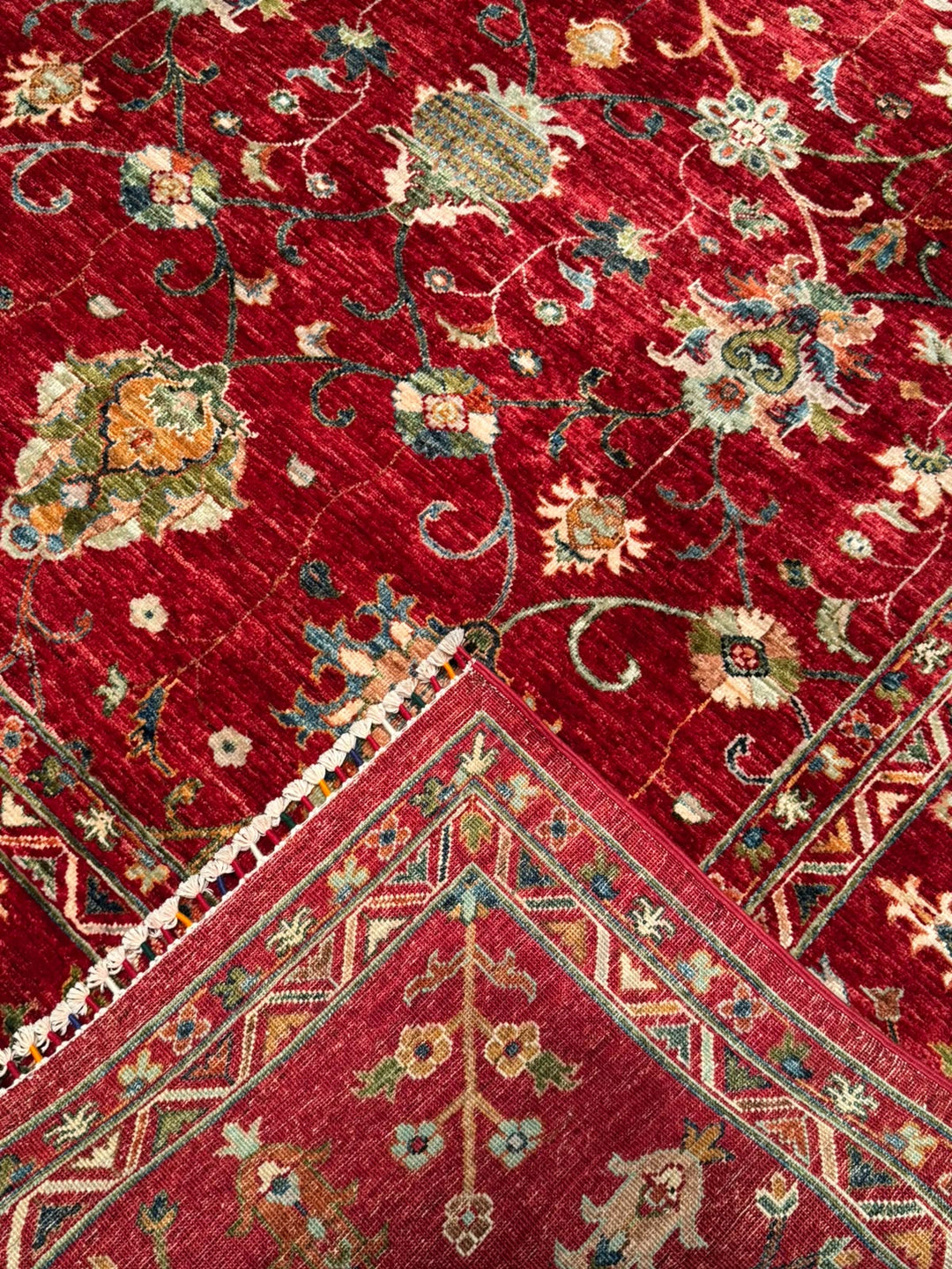 Sultani Binbirgece Orijinal El Dokuması Kırmızı Kök Boya Yün Halı 214x301 6.44 Metrekare - 7x10 ft