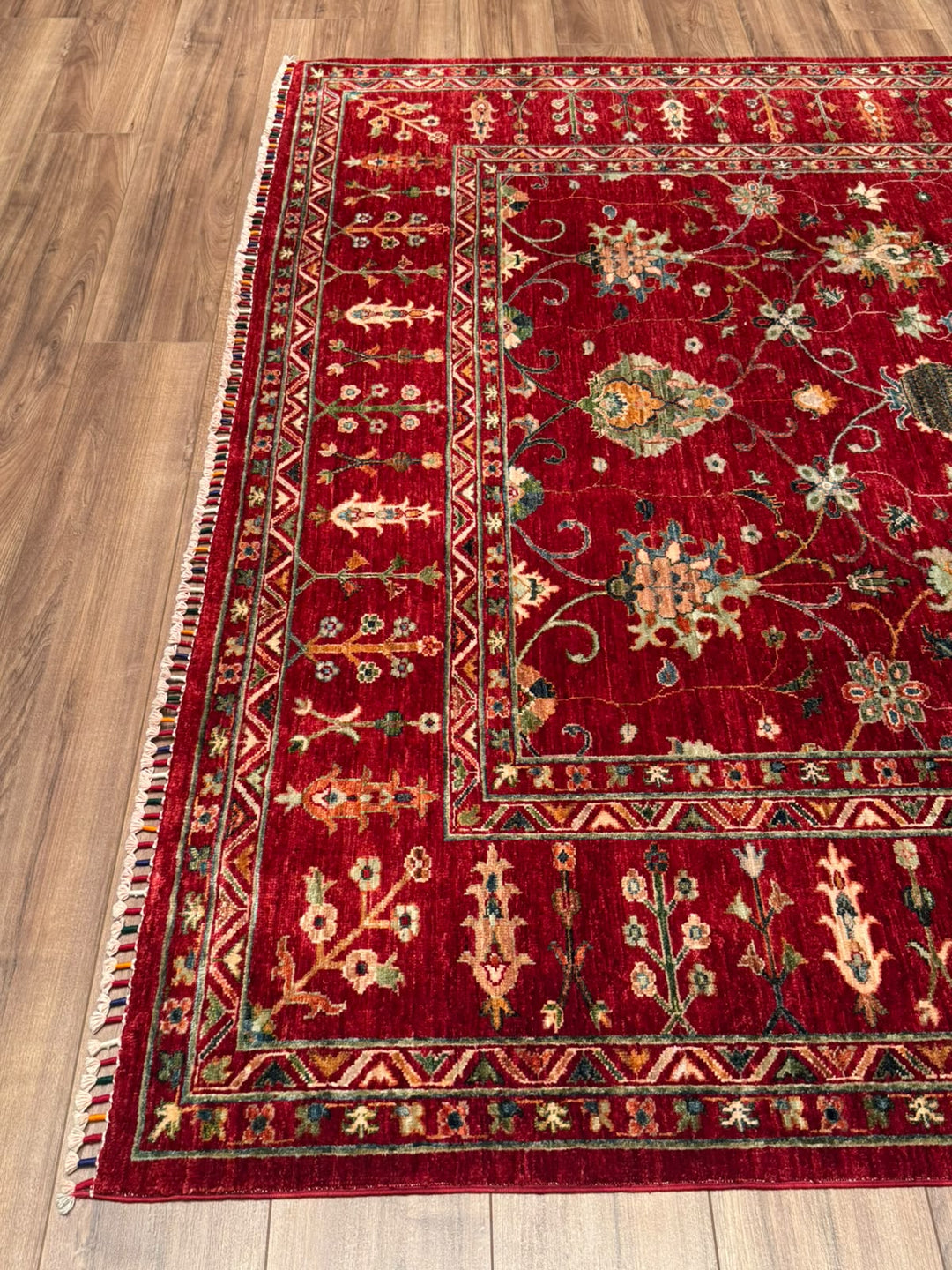 Sultani Binbirgece Orijinal El Dokuması Kırmızı Kök Boya Yün Halı 214x301 6.44 Metrekare - 7x10 ft