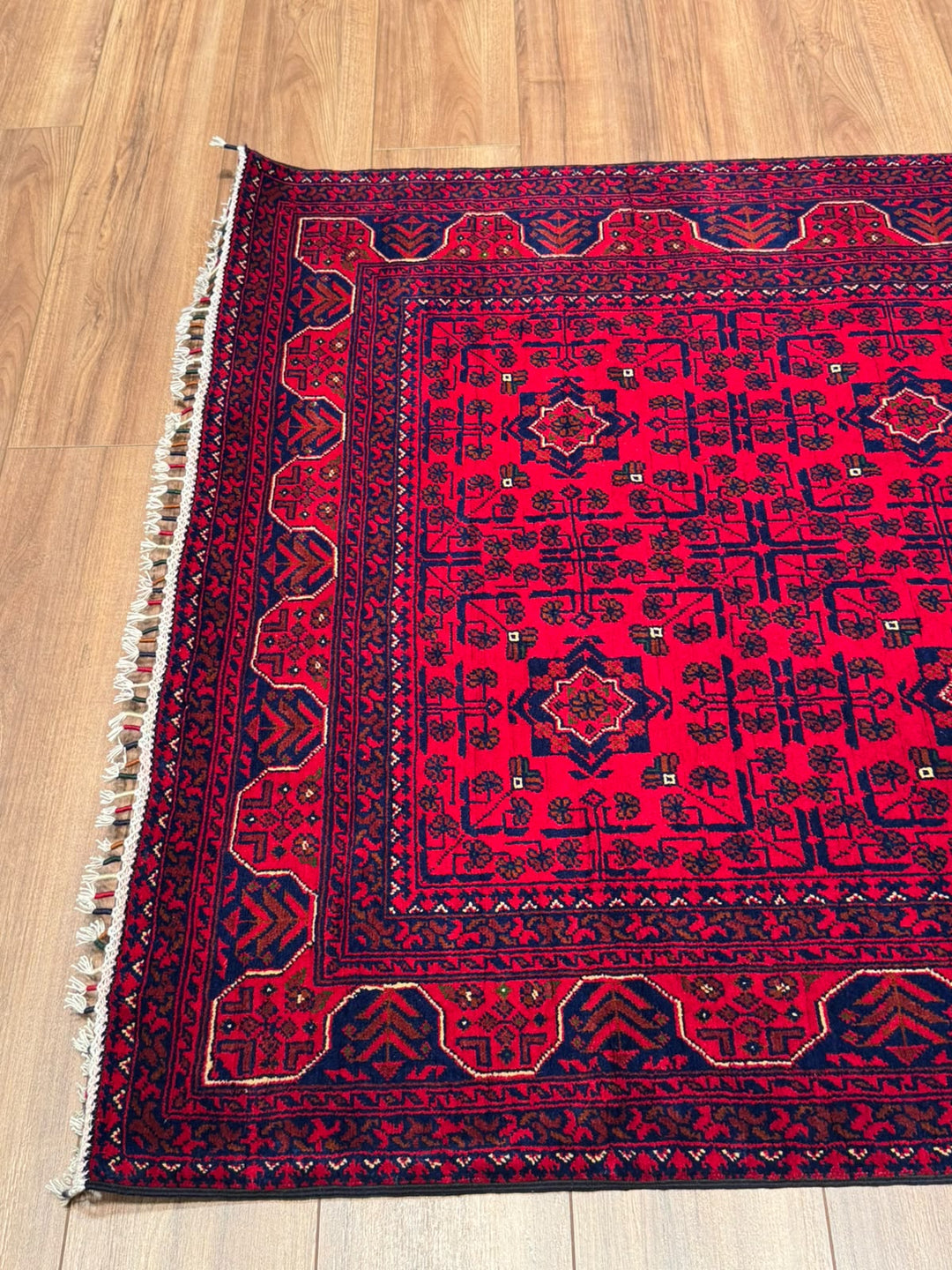 Afgan Halısı Hamyap Orijinal El Dokuması Kök Boya Yün 124x190 2.36 Metrekare - 4x6 ft