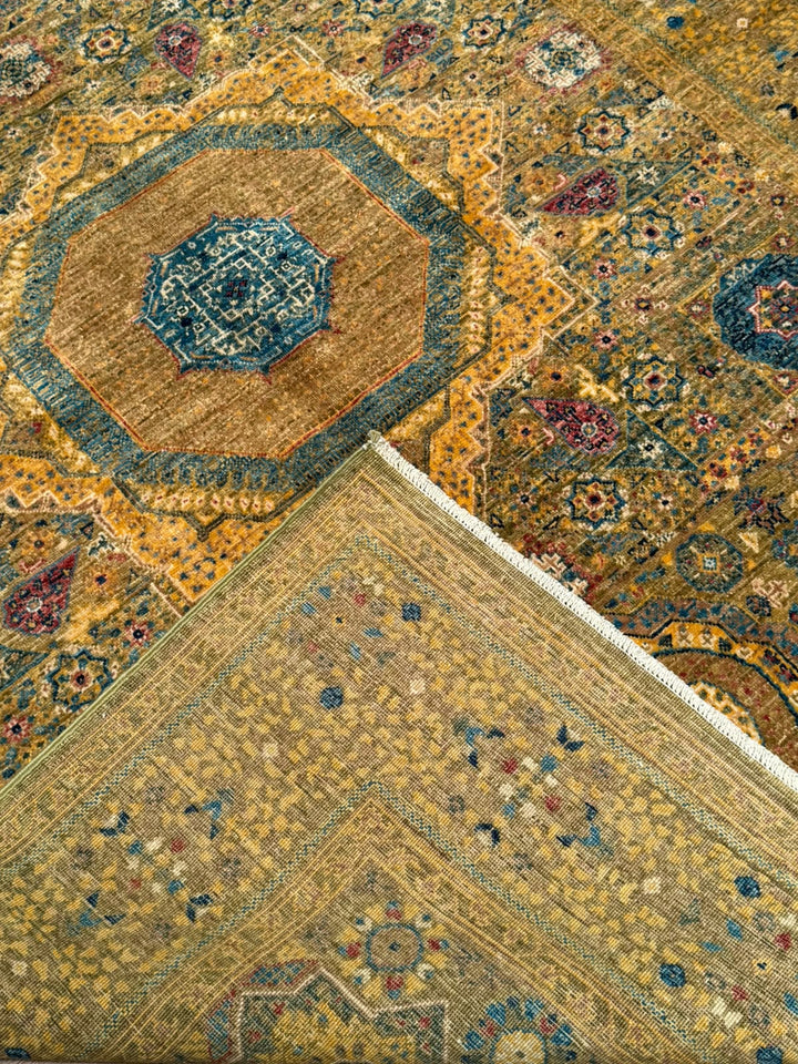 Memlük Orijinal El Dokuması Sarı Kök Boya Yün Halı 149x202 3.01 Metrekare - 5x6 ft