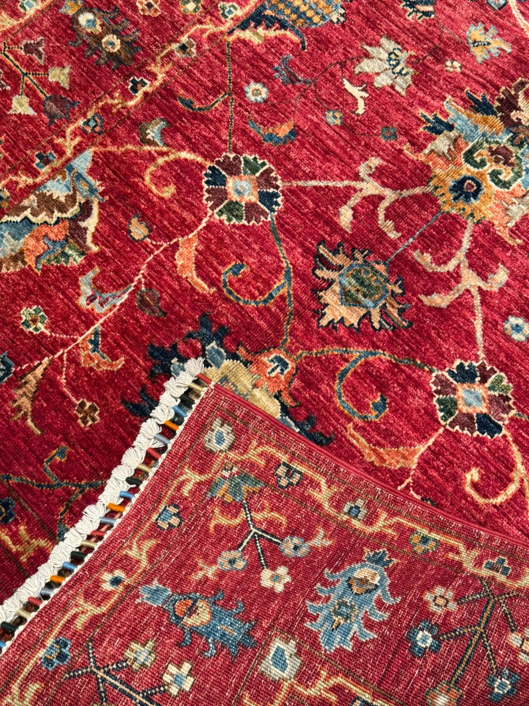 Sultani Binbirgece Orijinal El Dokuması Kırmızı Kök Boya Yün Halı 124x186 2.31 Metrekare - 4x6 ft