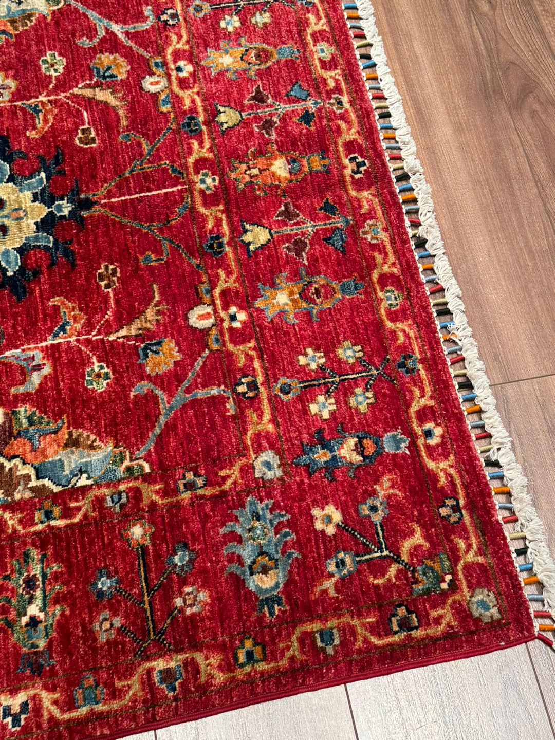 Sultani Binbirgece Orijinal El Dokuması Kırmızı Kök Boya Yün Halı 124x186 2.31 Metrekare - 4x6 ft