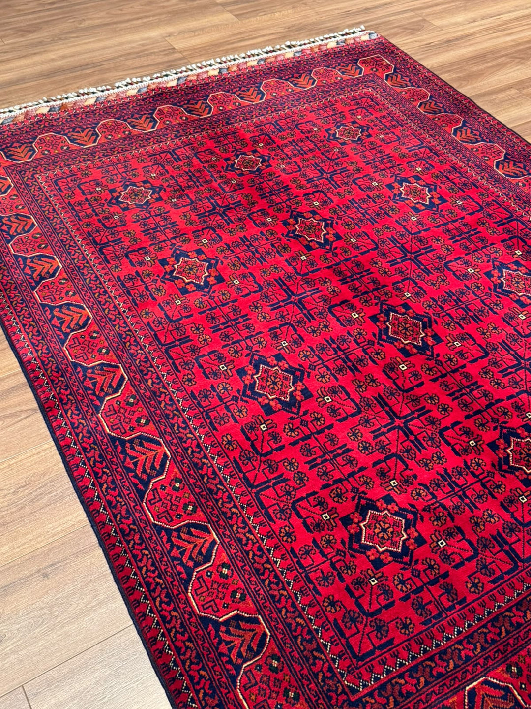 Afgan Halısı Hamyap Orijinal El Dokuması Kök Boya Yün 146x198 2.89 Metrekare - 5x7 ft