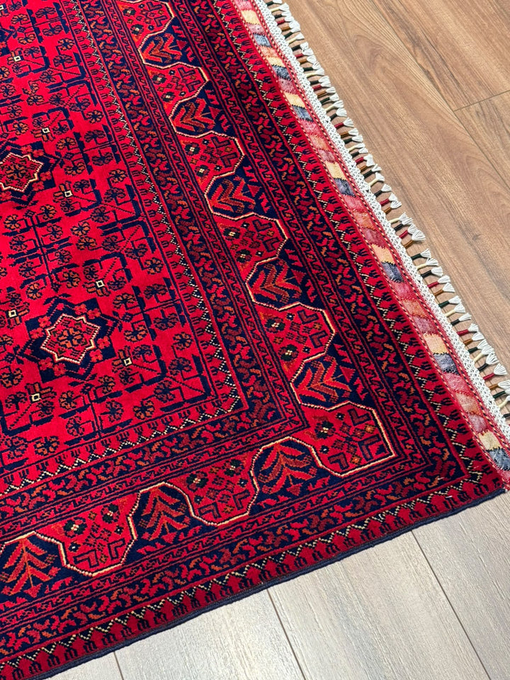 Afgan Halısı Hamyap Orijinal El Dokuması Kök Boya Yün 146x198 2.89 Metrekare - 5x7 ft
