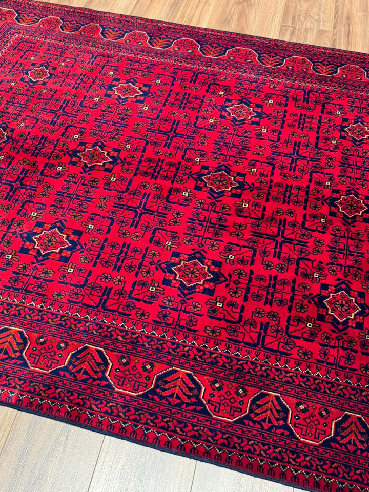 Afgan Halısı Hamyap Orijinal El Dokuması Kök Boya Yün 146x198 2.89 Metrekare - 5x7 ft