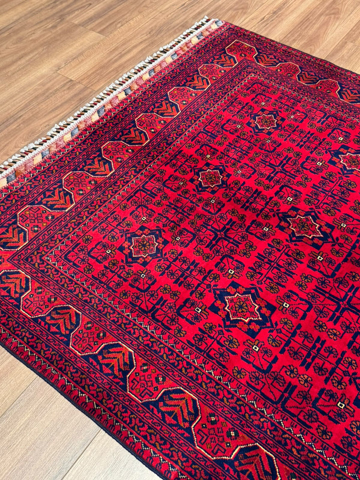 Afgan Halısı Hamyap Orijinal El Dokuması Kök Boya Yün 146x198 2.89 Metrekare - 5x7 ft