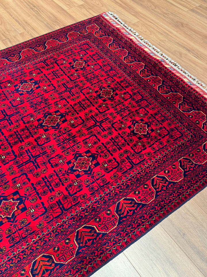 Afgan Halısı Hamyap Orijinal El Dokuması Kök Boya Yün 146x198 2.89 Metrekare - 5x7 ft