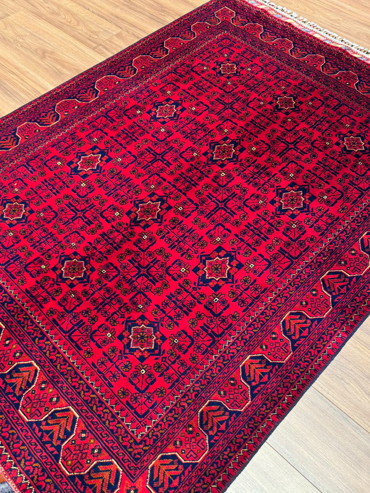 Afgan Halısı Hamyap Orijinal El Dokuması Kök Boya Yün 146x198 2.89 Metrekare - 5x7 ft