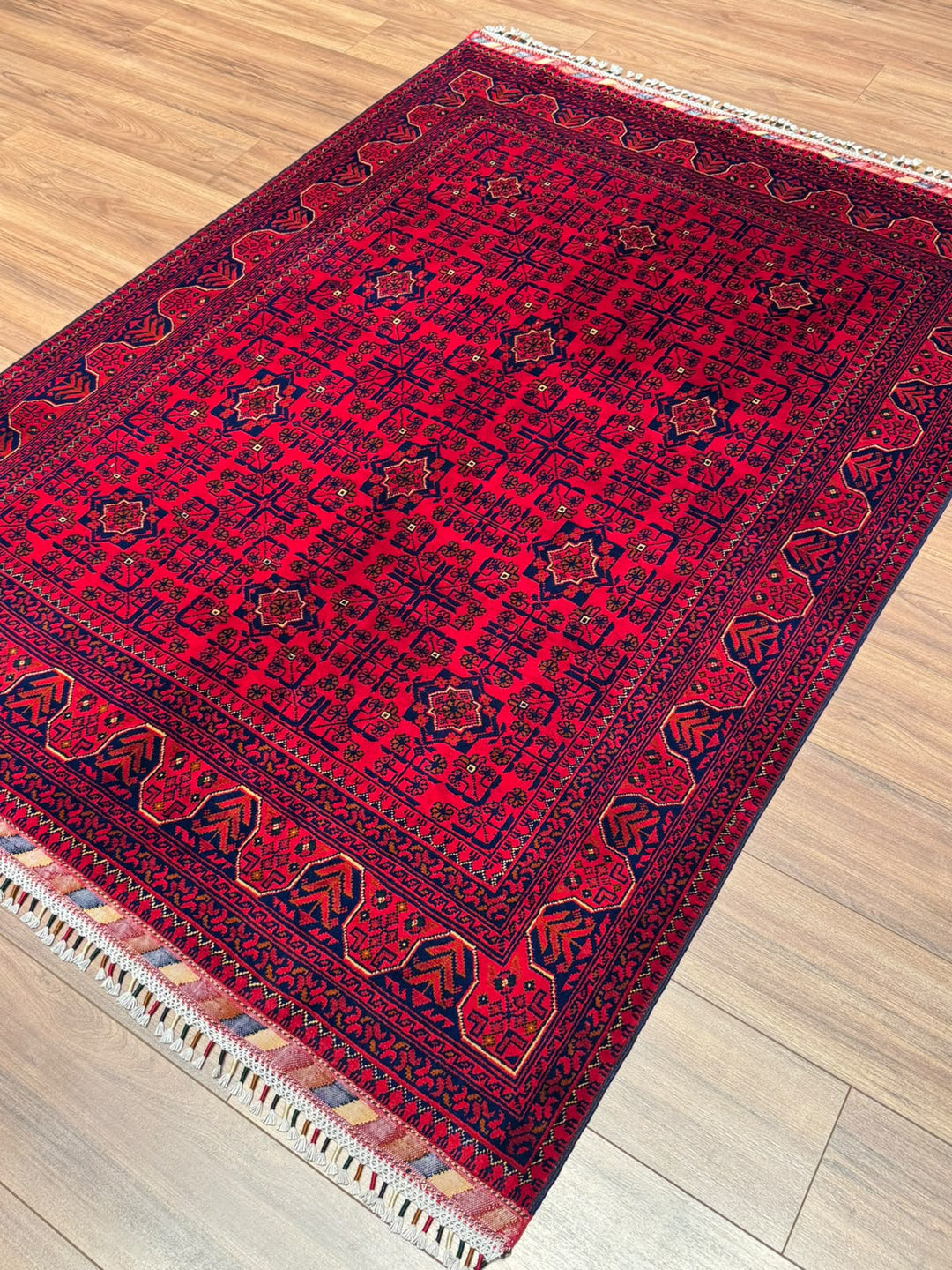 Afgan Halısı Hamyap Orijinal El Dokuması Kök Boya Yün 146x198 2.89 Metrekare - 5x7 ft