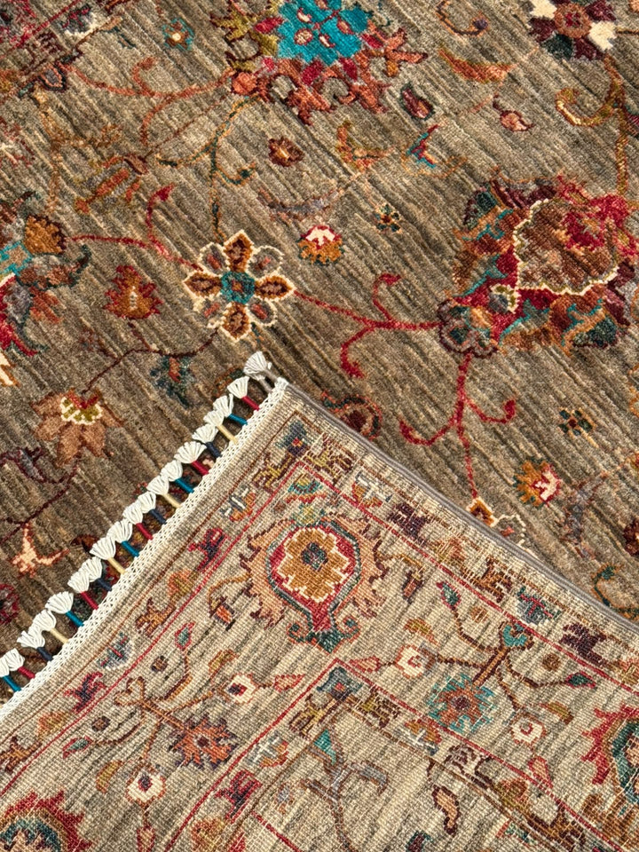Sultani Binbirgece Orijinal El Dokuması Bej Kök Boya Yün Halı 123x186 2.29 Metrekare - 4x6 ft
