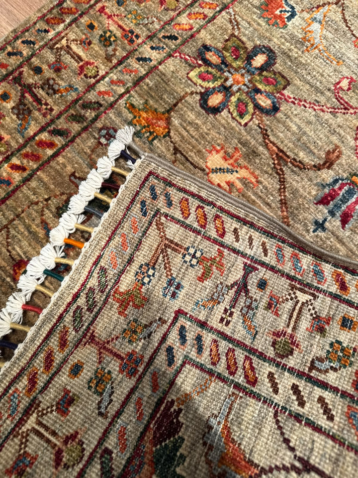 Sultani Binbirgece Yolluk Orijinal El Dokuması Bej Kök Boya Yün Halı 0.80x303 2.42 Metrekare - 3x10 ft