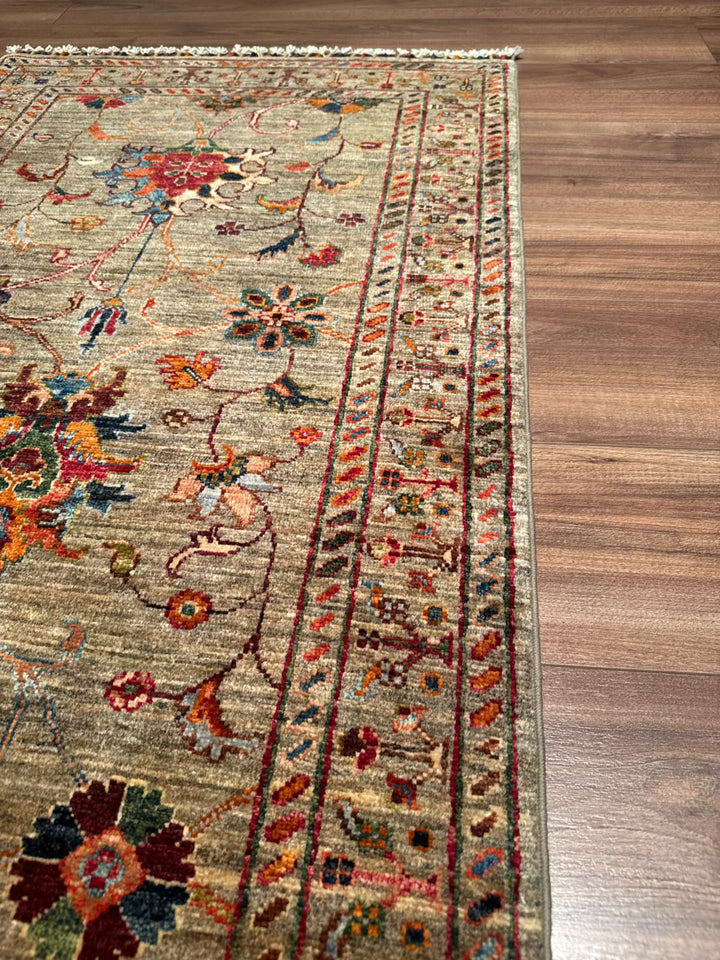Sultani Binbirgece Yolluk Orijinal El Dokuması Bej Kök Boya Yün Halı 0.80x303 2.42 Metrekare - 3x10 ft