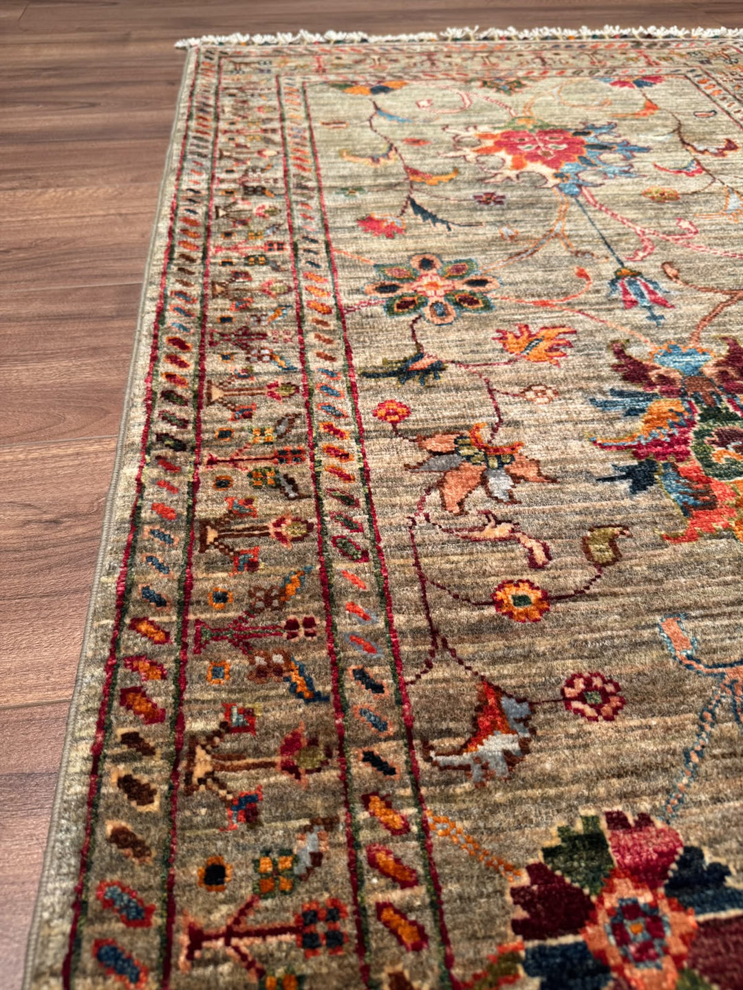Sultani Binbirgece Yolluk Orijinal El Dokuması Bej Kök Boya Yün Halı 0.80x305 2.44 Metrekare - 3x10 ft