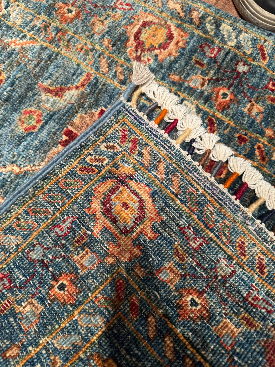 Sultani Binbirgece Yolluk Orijinal El Dokuması Lacivert Kök Boya Yün Halı 0.82x295 2.42 Metrekare - 3x10 ft