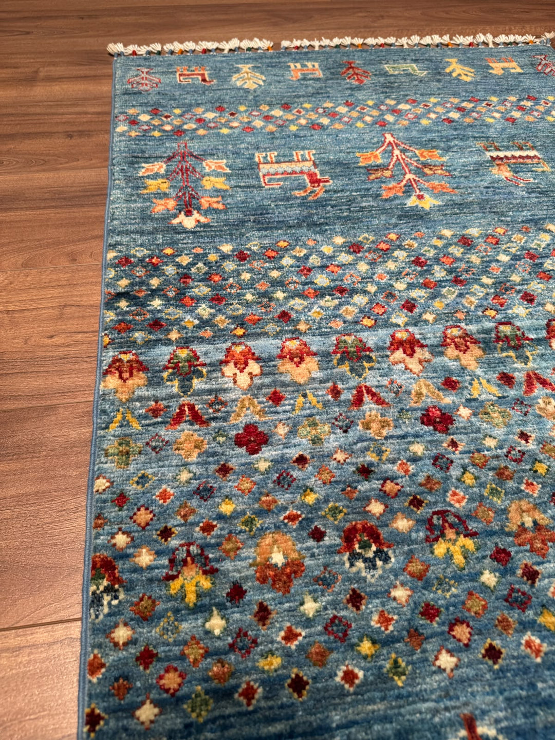 Hayat Ağacı Orijinal El Dokuması Yolluk Multi Kök Boya Yün Halı 0.80x372 2.98 Metrekare - 3x10 ft