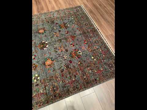 Sultani Binbirgece Orijinal El Dokuması Gri Kök Boya Yün Halı 174x244 4.25 Metrekare - 5x8 ft