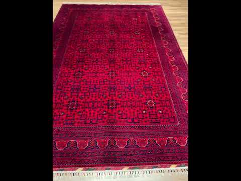 Afgan Halısı Hamyap Orijinal El Dokuması Kök Boya Yün 203x298 6.05 Metrekare - 7x10 ft