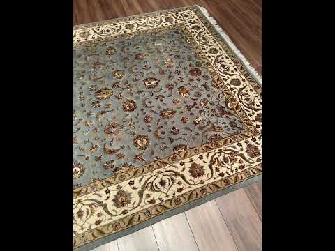 سجادة هندية أصلية منسوجة يدويًا من الصوف الرمادي والخيزران بمقاس 204x306 سم - 6.24 متر مربع - 8x10 قدم