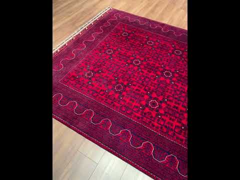 Afgan Halısı Hamyap Orijinal El Dokuması Kök Boya Yün 201x301 6.05 Metrekare - 7x10 ft