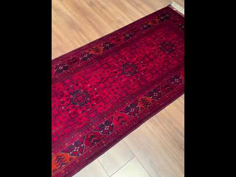 Afgan Halısı Yolluk Bilcik Orijinal El Dokuması Kök Boya Yün 0.83x401 3.33 Metrekare - 3x13 ft