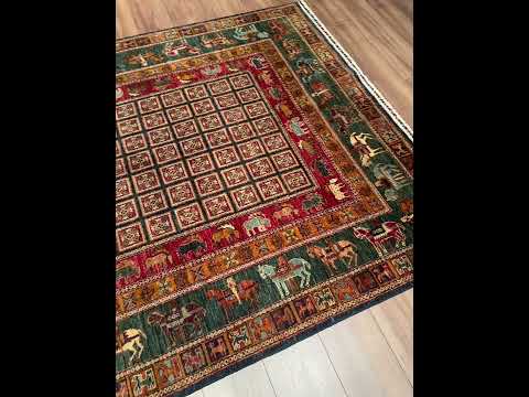 Pazırık Orijinal El Dokuması Multi Kök Boya Yün Halı 174x259 4.51 Metrekare - 5x7 ft