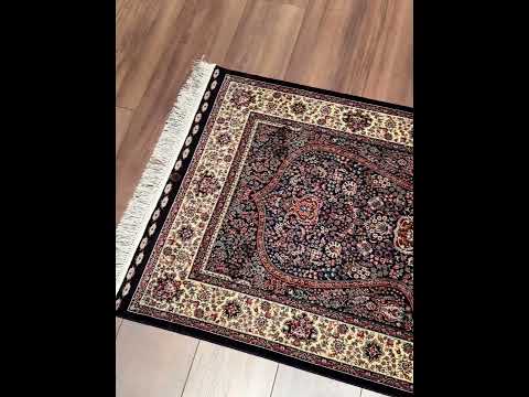 İran Siyah - Krem Seccade 0.80x125 1 Metrekare Namazlık - 2x4 ft