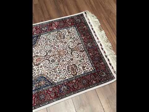İran Krem - Bordo Seccade 0.80x125 1 Metrekare Namazlık - 2x4 ft