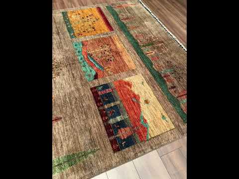 Tree of Life Original Hand-Woven Beige Root-Dyed Wool Rug 207x307 6.35 Square Meters - 7x10 ft