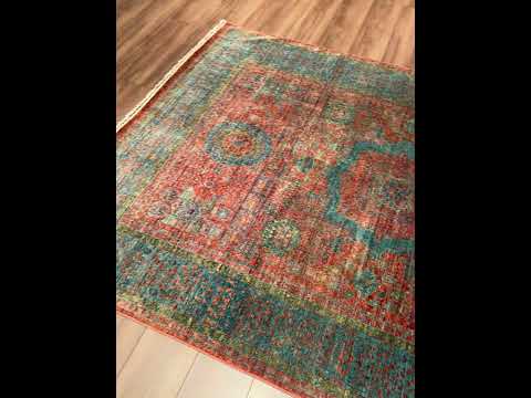 Memlük Orijinal El Dokuması Kiremit Kök Boya Yün Halı 178x248 4.41 Metrekare - 5x8 ft