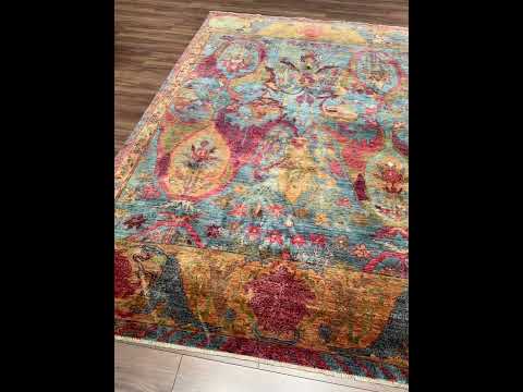 Selçuklu Orijinal El Dokuması Multi Kök Boya Yün Halı 202x295 5.96 Metrekare - 7x10 ft