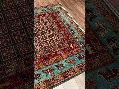 Pazırık Orijinal El Dokuması Multi Kök Boya Yün Halı 207x296 6.13 Metrekare - 7x10 ft