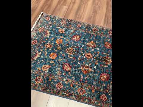 سجاد صوف سلطاني ألف ليلة وليلة أصلي منسوج يدويًا مصبوغ يدويًا باللون البيج 102x151 1.54 متر مربع - 3x5 قدم