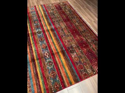 سجادة خرچين صوفية أصلية منسوجة يدويًا مصبوغة بألوان طبيعية متعددة 242x335 8.11 متر مربع - 8x11 قدم