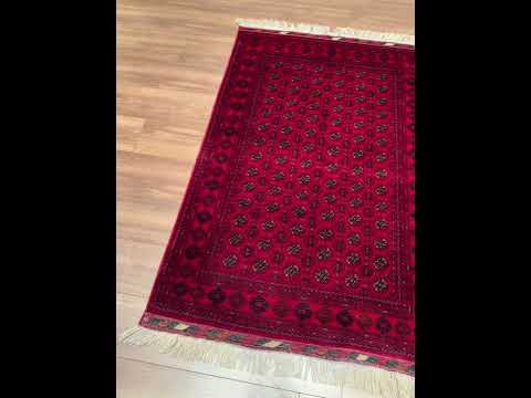 Afgan Halısı Bilcik Buhara Orijinal El Dokuması Kök Boya Yün 100x150 1.5 Metrekare - 3x5 ft