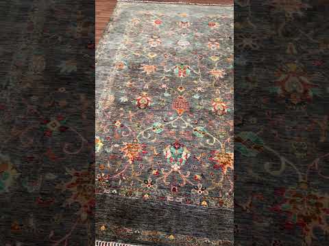 Sultani Binbirgece Orijinal El Dokuması Gri Kök Boya Yün Halı 204x311 6.34 Metrekare - 7x10 ft