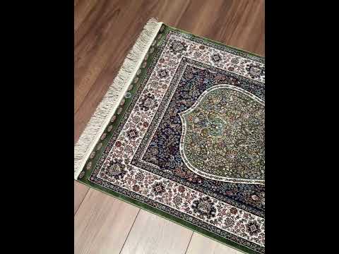 İran Yeşil - Krem Seccade 0.80x125 1 Metrekare Namazlık - 2x4 ft