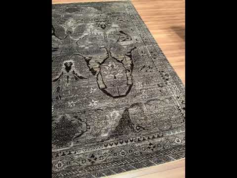Selçuklu Orijinal El Dokuması Siyah Kök Boya Yün Halı 275x354 9.74 Metrekare - 9x12 ft