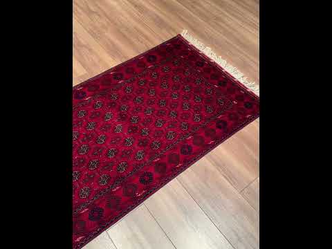 Afgan Halısı Yolluk Bilcik Buhara Orijinal El Dokuması Kök Boya Yün 0.80x289 2.31 Metrekare - 3x10 ft