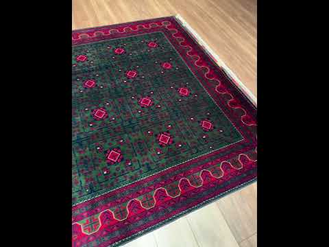 سجاد أفغاني بيليك أصلي منسوج يدويًا صوف مصبوغ طبيعيًا 197x293 5.77 متر مربع - 7x10 قدم