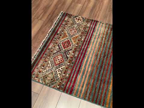 Khorjin Orijinal El Dokuması Multi Kök Boya Yün Halı 102x151 1.54 Metrekare - 3x5 ft