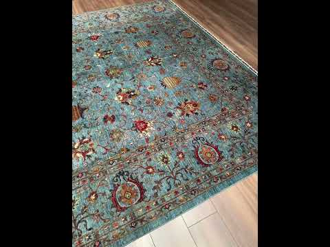 Sultani Binbirgece Orijinal El Dokuması Mavi Kök Boya Yün Halı 269x363 9.76 Metrekare - 9x12 ft
