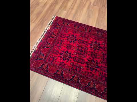 سجادة أفغانية يدوية أصلية صوف مصبوغ طبيعياً 102x156 1.59 متر مربع - 3x5 قدم