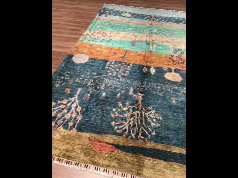 Hayat Ağacı Orijinal El Dokuması Multi Kök Boya Yün Halı 201x299 6.01 Metrekare - 7x10 ft